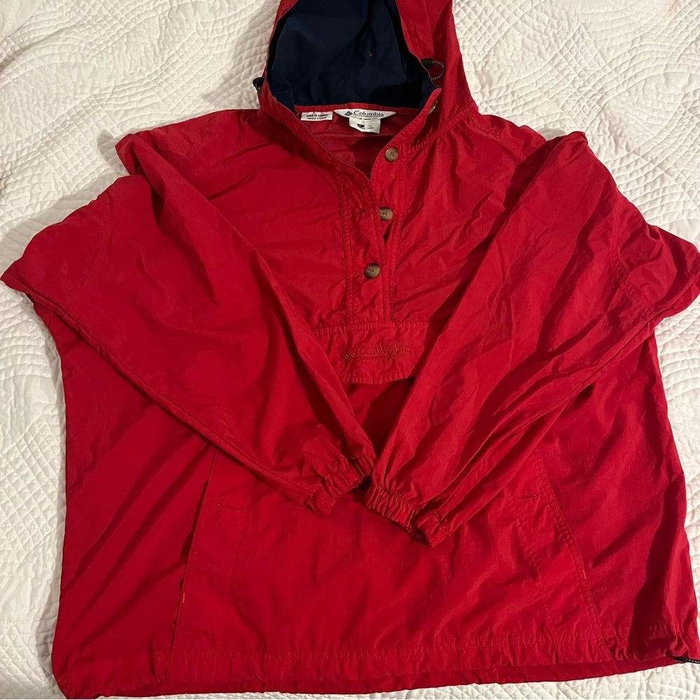 Columbia windbreaker red jacket pullover